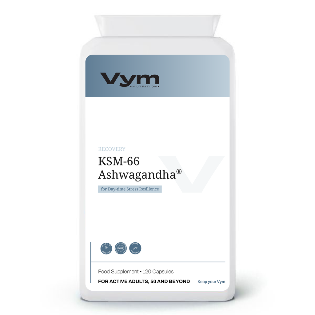 Vym Ashwagandha KSM-66® 500mg capsules, 90-count, for daytime recovery past 50
