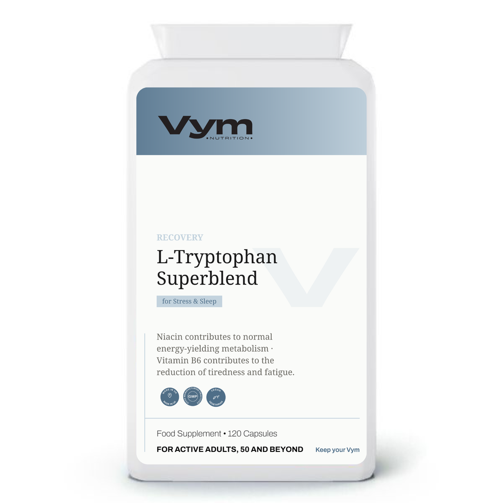 Vym L-Tryptophan Superblend capsules with magnesium, B6 and calming botanicals