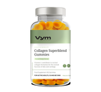 Vym Collagen Superblend Gummies, orange flavour, 60-count, contains gelatine