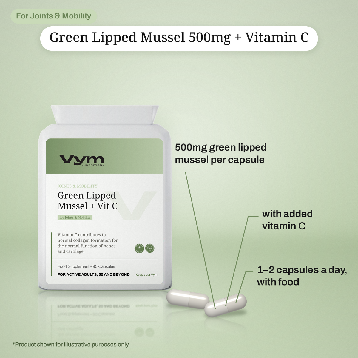 Green Lipped Mussel 500mg + Vit C